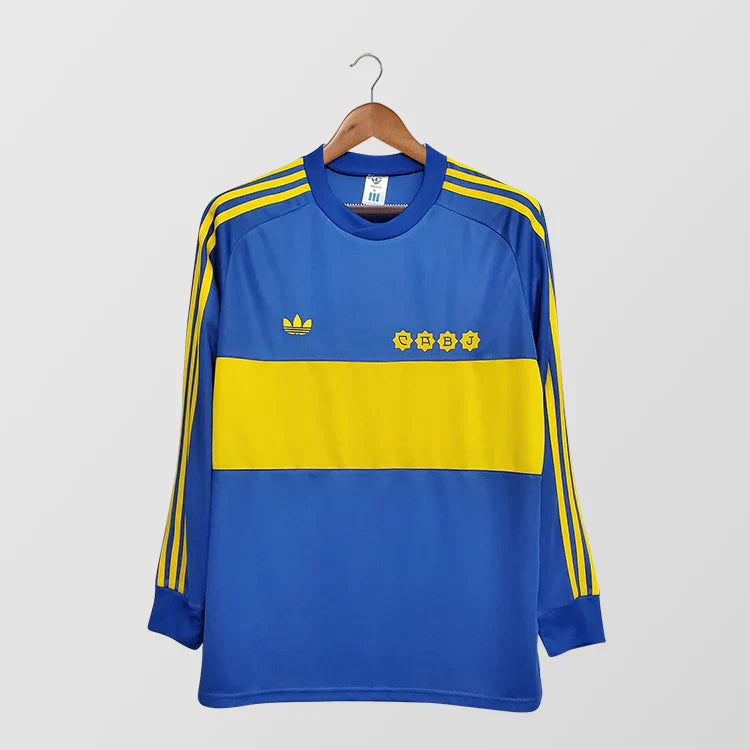 Boca Juniors 1981 Home - Retro Football Shirt - MARADONA 10 - Long Sleeve
